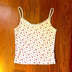 Brandy Melville lace and floral tank